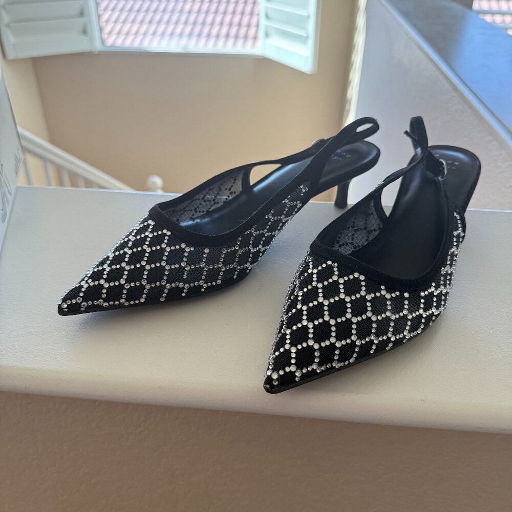 Embellished Slingback Kitten Heels